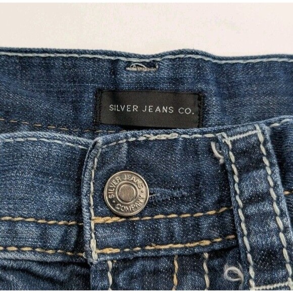 Men’s Silver Jeans Co Zac Classic Straight Denim Jeans W36 L32 Medium Wash - Picture 8 of 9